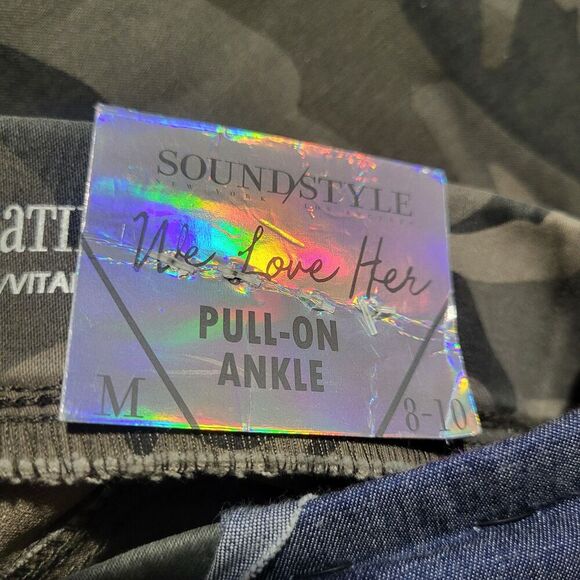 LUCY JEANS M 8-10 Sound/style PULL ON ANKLE Leggings Beau Dawson pants Camo New - Picture 9 of 11